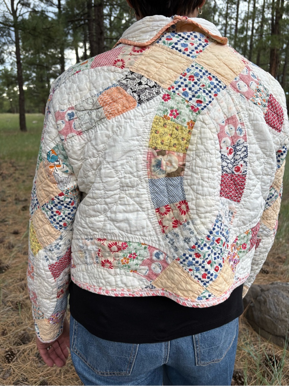 Prairie Romance Quilted Heart Pockets Patchwork Jacket size 0-6 - Picture 3 of 14